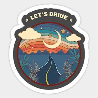 Let's drive for adventure Sticker